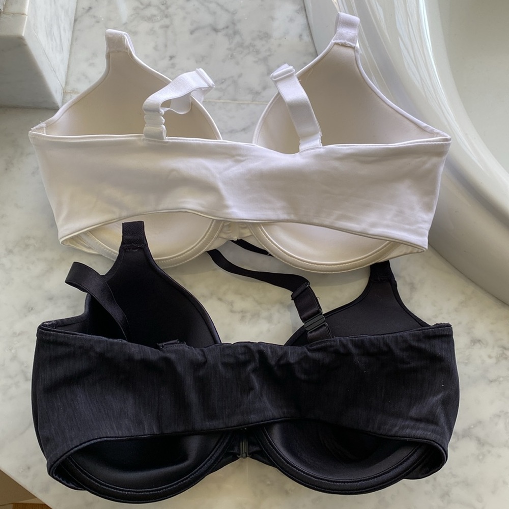 VANITY FAIR Front Close 2 Bra Bundle Style#75-339 Size 36DD Black & White - Picture 2 of 4